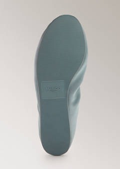 Satin ballet flats with elastic — Blue 5