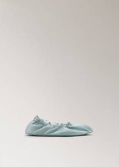 Satin ballet flats with elastic — Blue 13