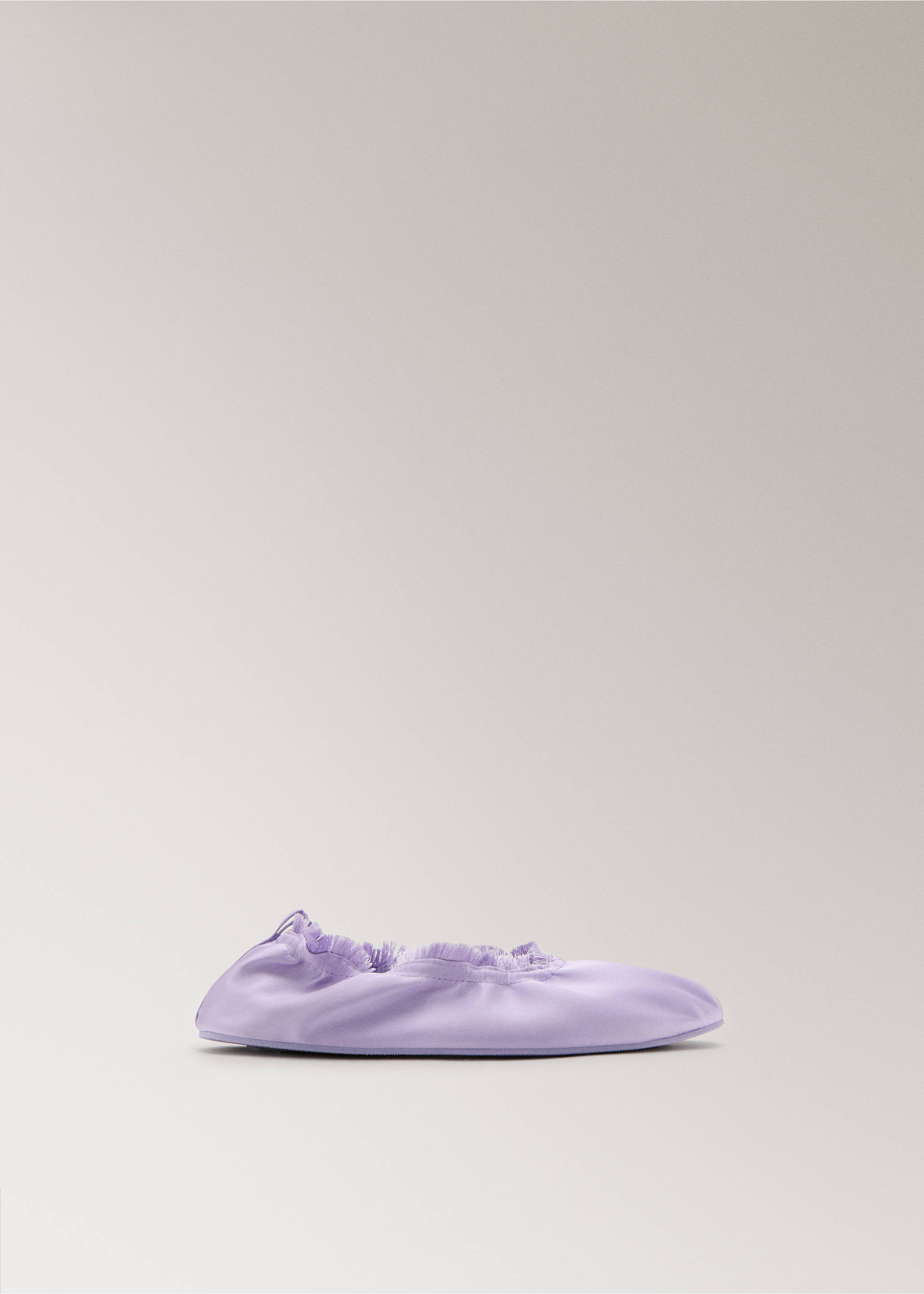 Satin ballet flats with elastic - Article without model, Lilac. Ref: 27023318-00.