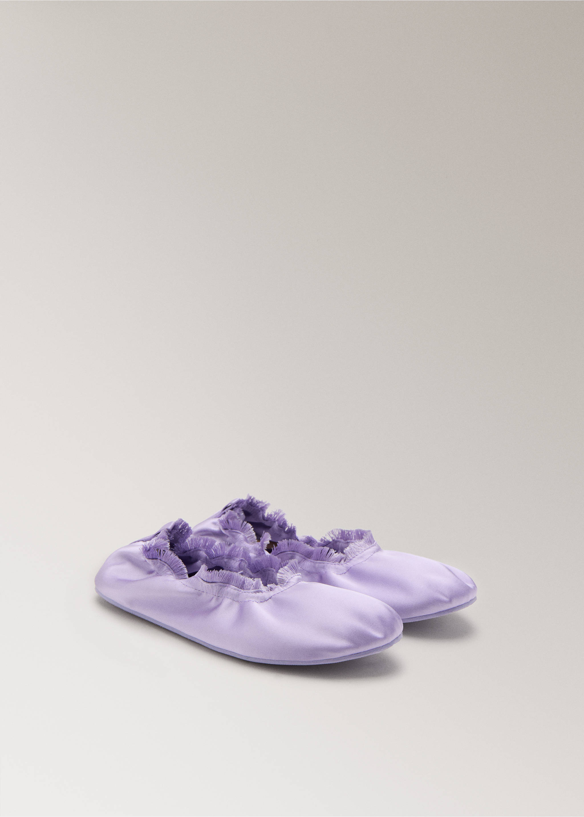 Satin ballet flats with elastic - Medium plane, Lilac. Ref: 27023318-00.