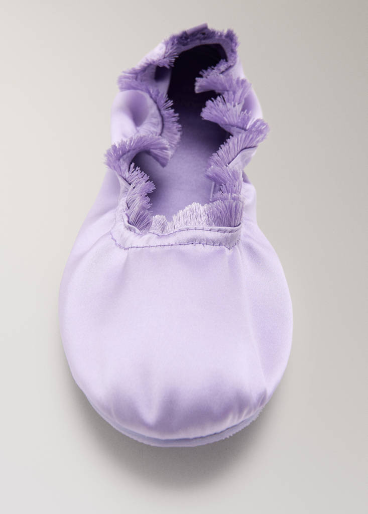Satin ballet flats with elastic — Lilac