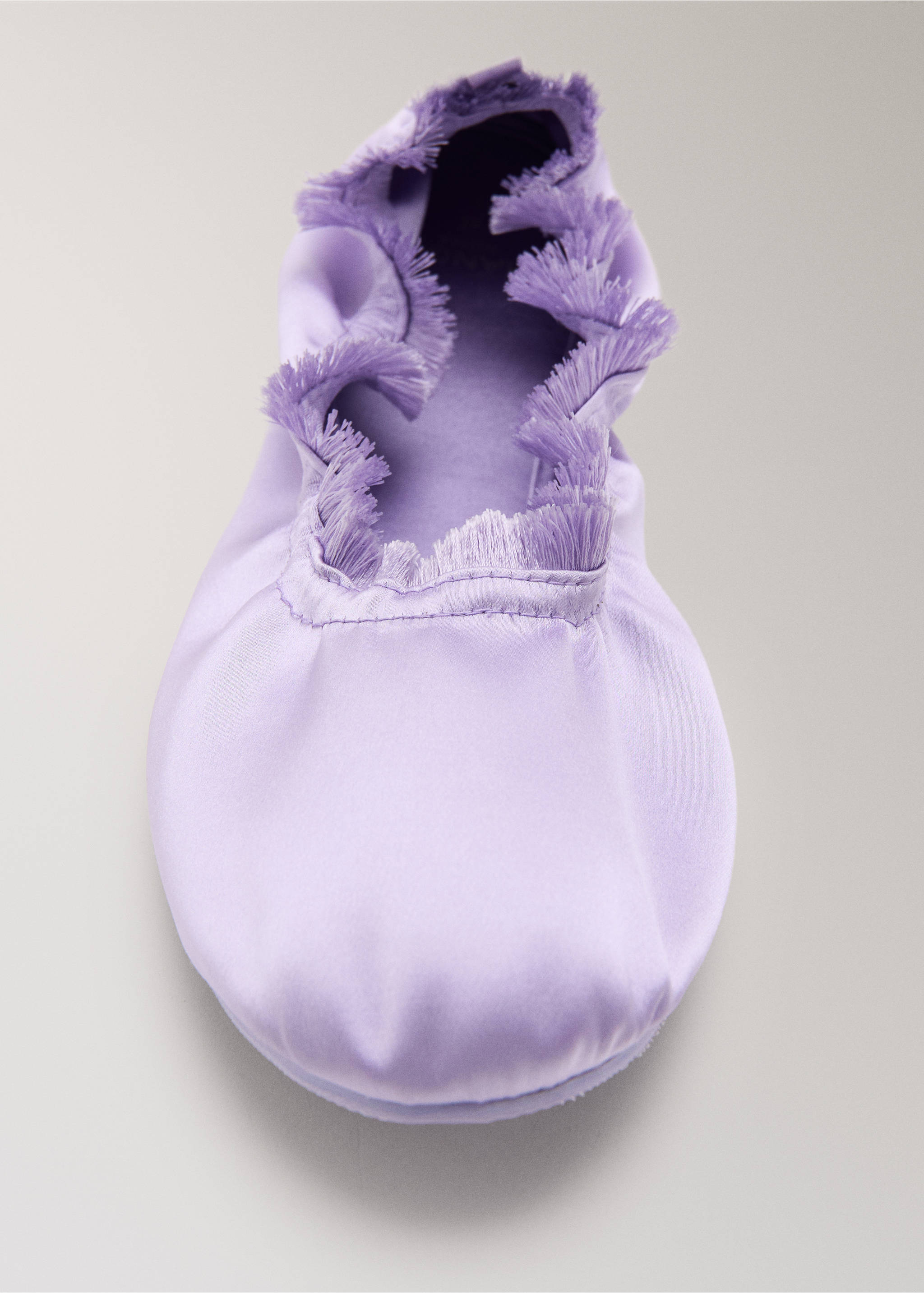 Satin ballet flats with elastic - Details of the article 1, Lilac. Ref: 27023318-00.