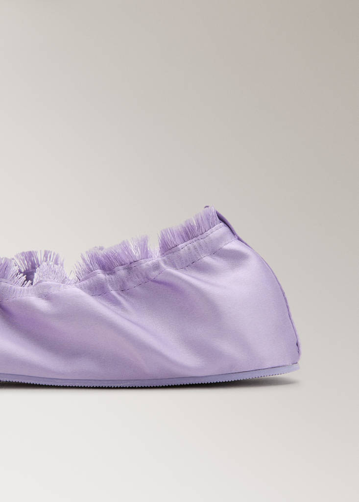 Satin ballet flats with elastic — Lilac