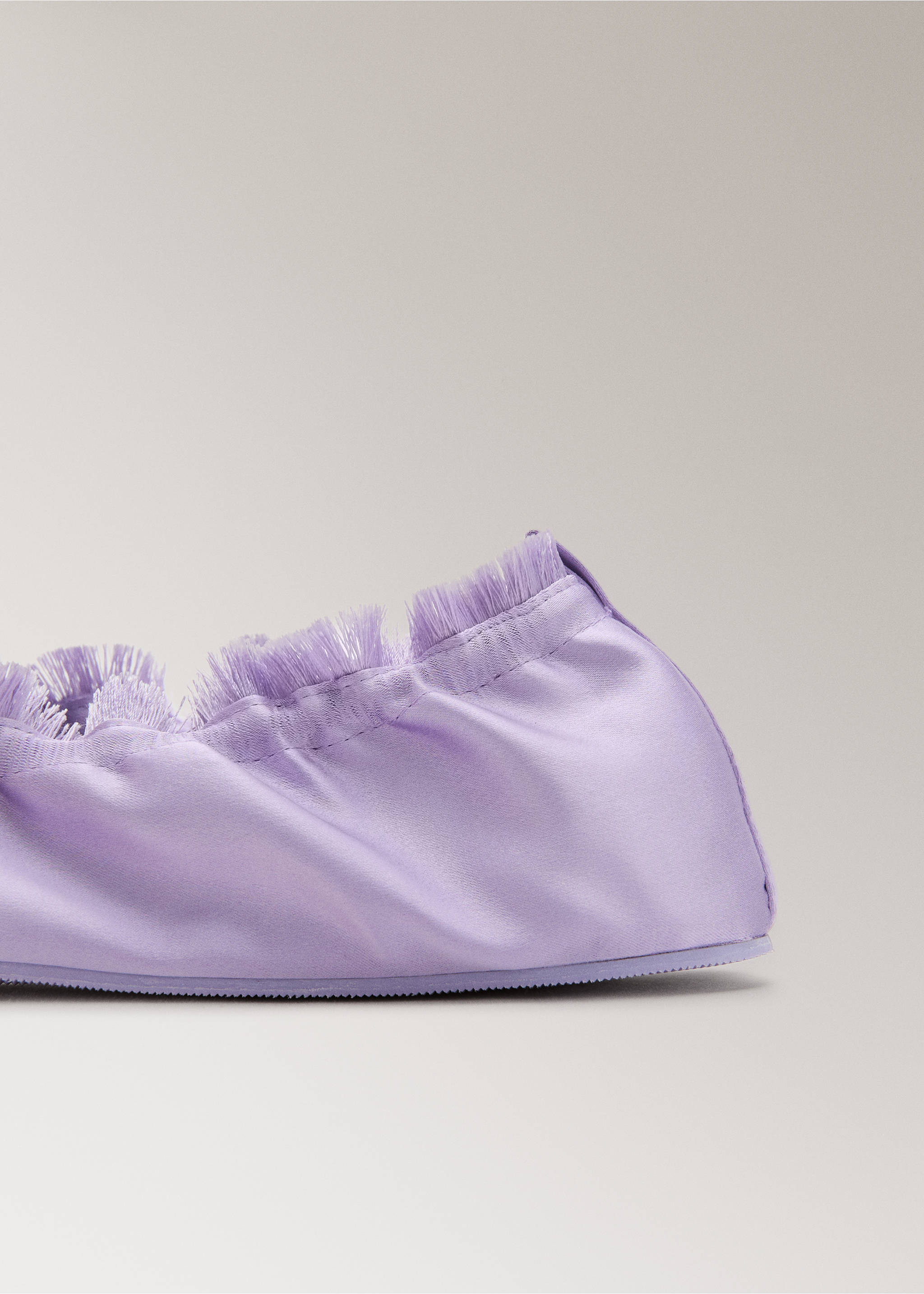 Satin ballet flats with elastic - Details of the article 2, Lilac. Ref: 27023318-00.