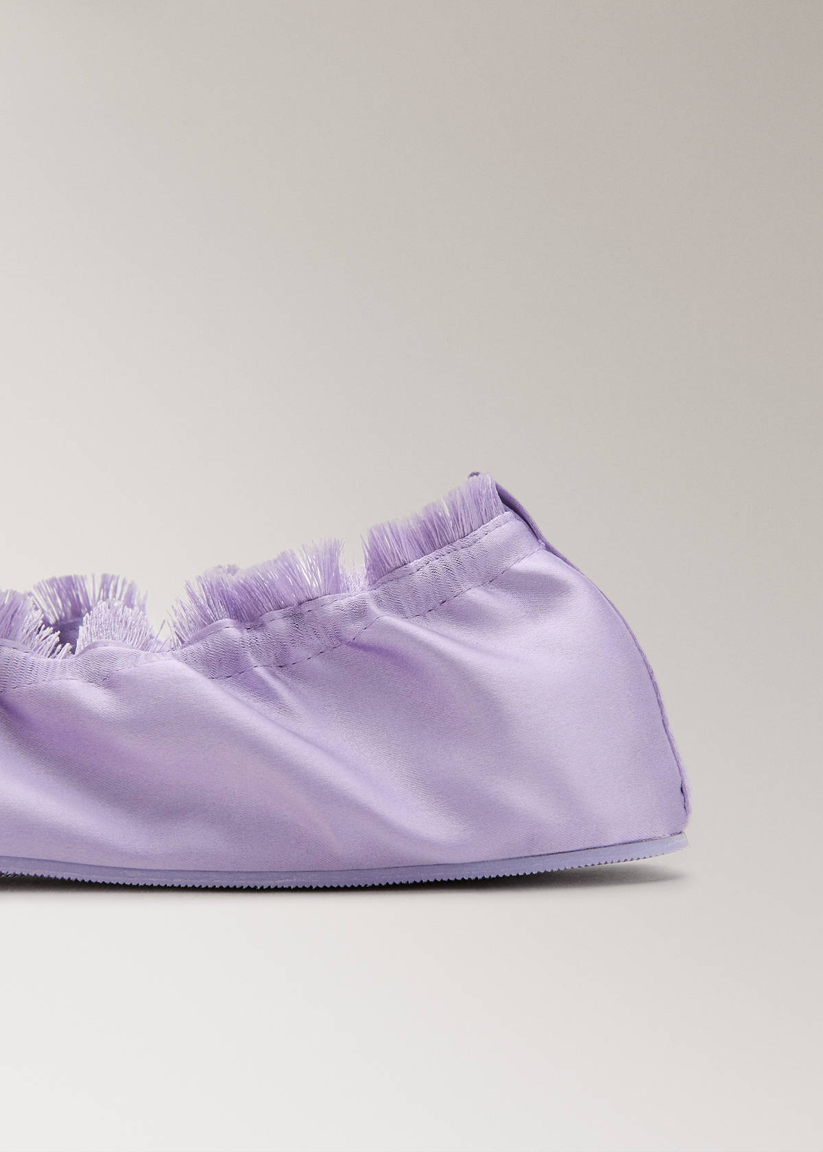 Satin ballet flats with elastic — Lilac