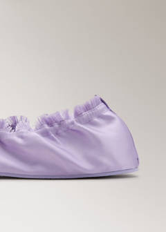 Satin ballet flats with elastic — Lilac 3