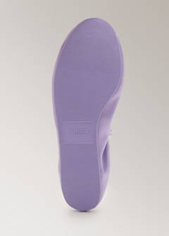 Satin ballet flats with elastic — Lilac 4