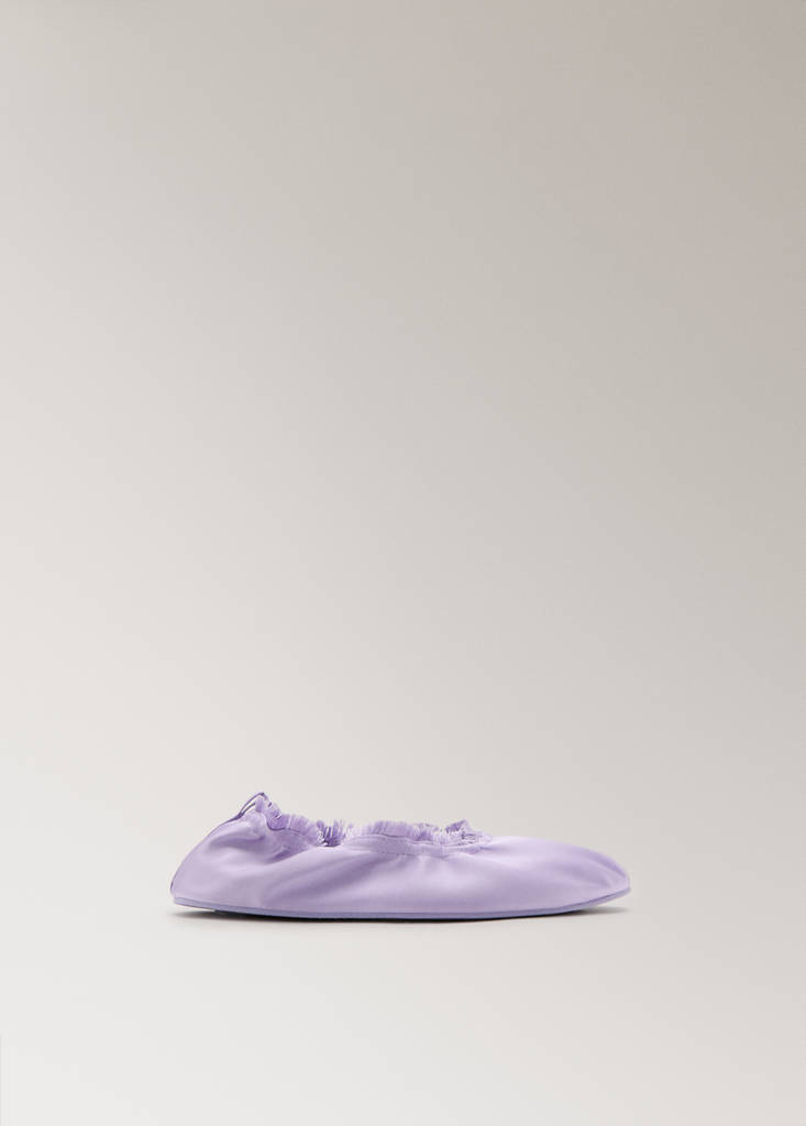 Satin ballet flats with elastic — Lilac