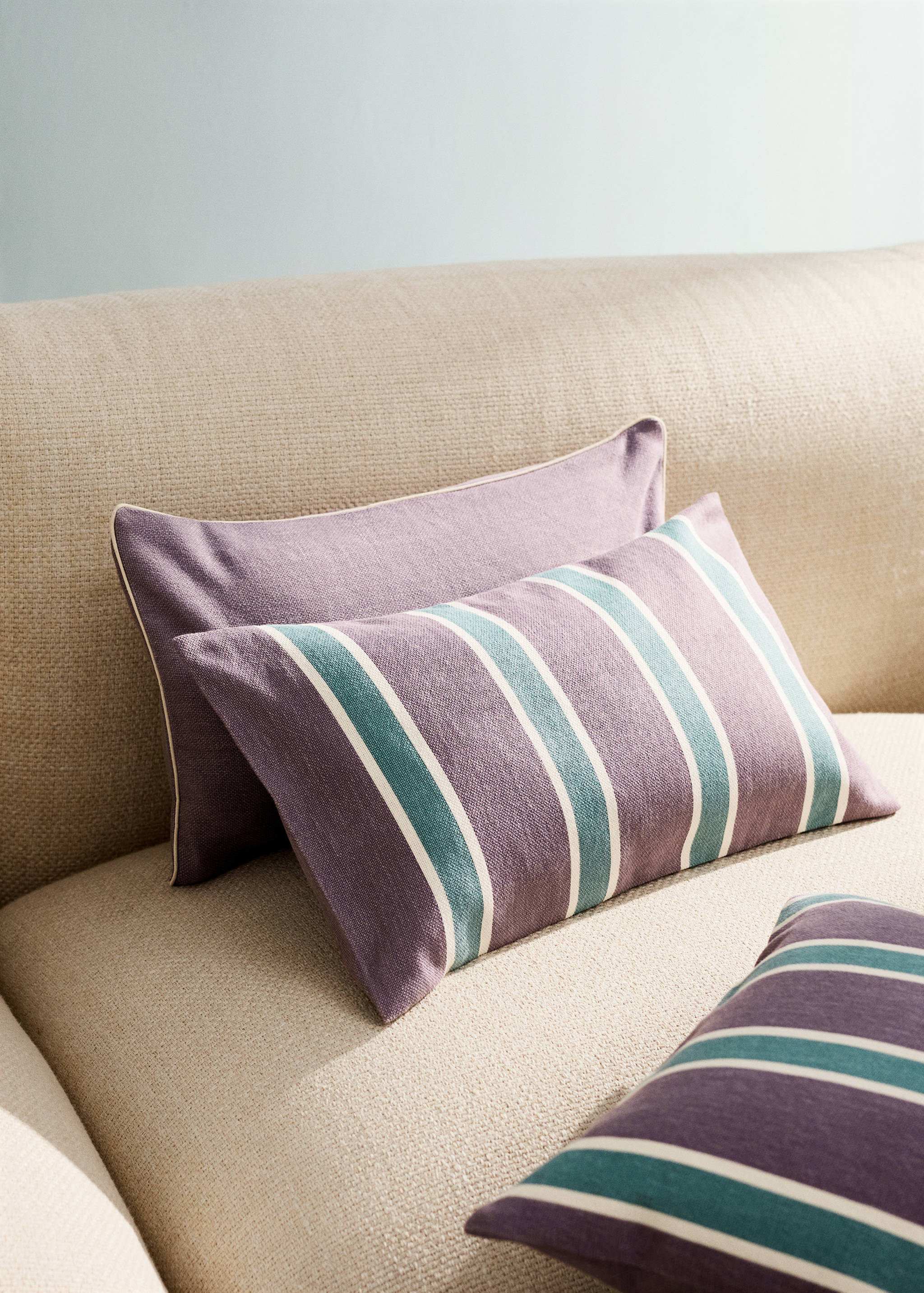 Baumwoll-Kissenhülle mit Streifenmuster 30 x 50 cm - Allgemeine Ansicht