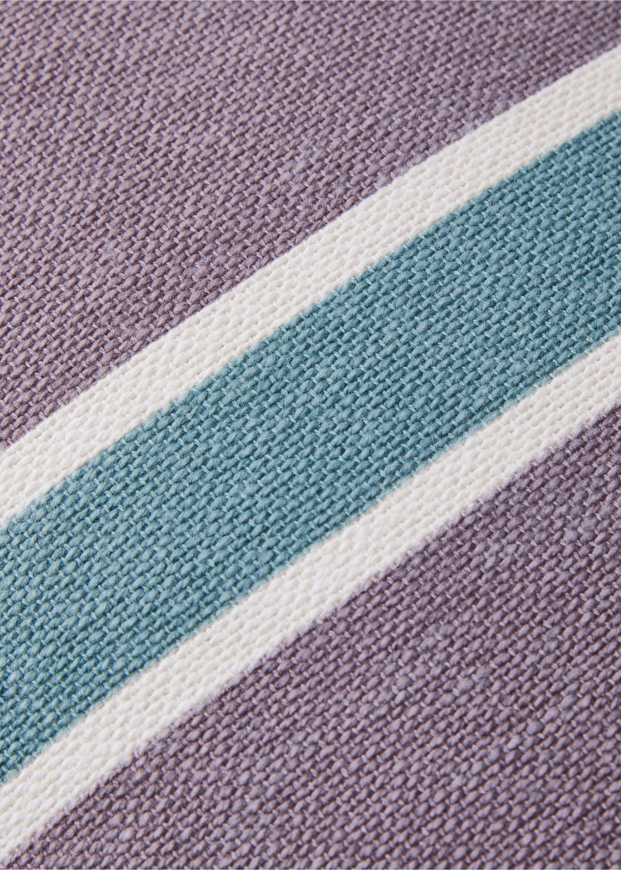 Housse de coussin coton à rayures imprimées 30x50 cm - Détail de l'article 3, Mûre. Ref: 27023320-00.