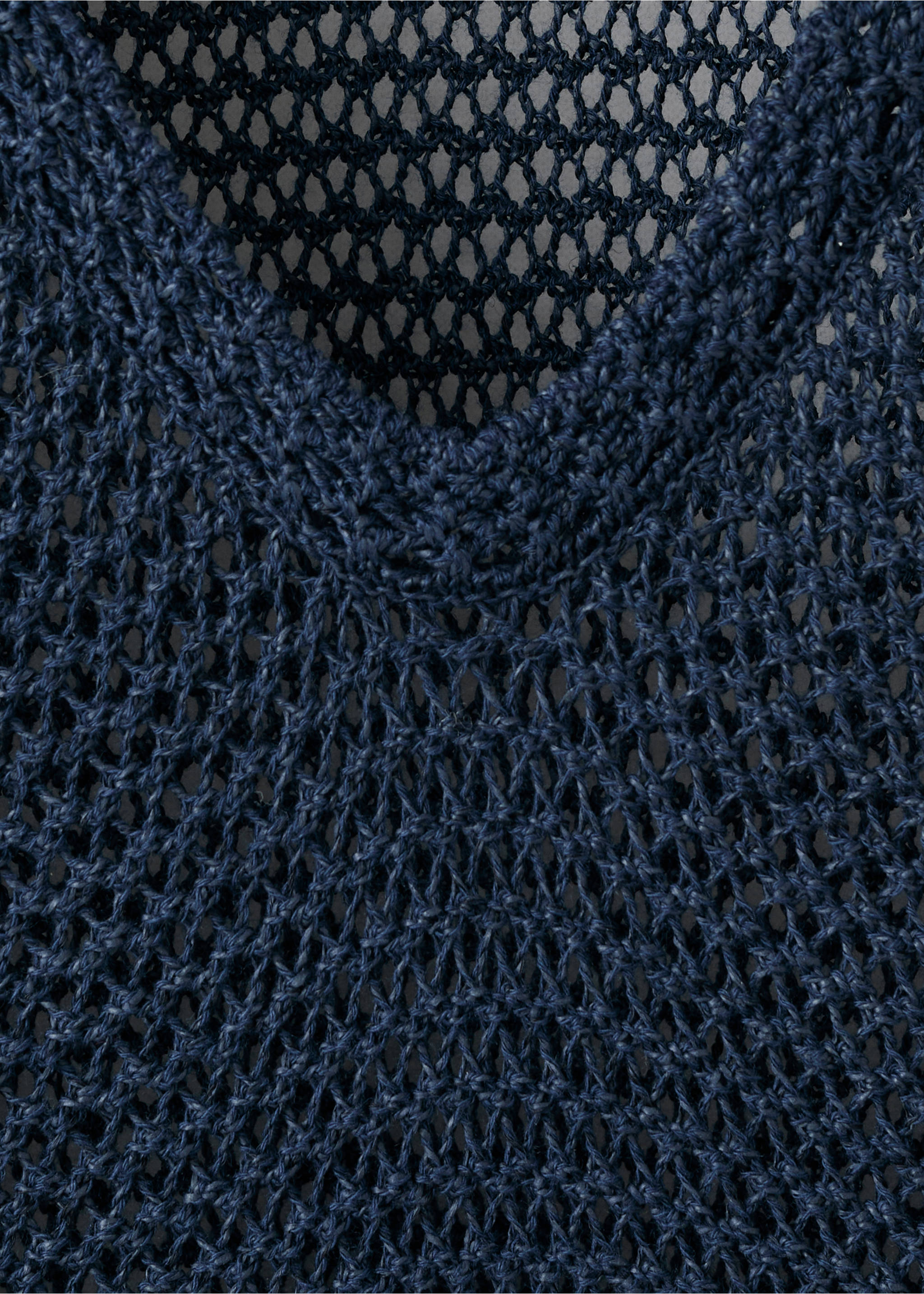 Meshkleid mit langen Ärmeln - Detail des Artikels 8, Marineblau. Ref: 27023321-00.