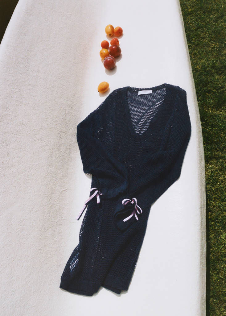 Red long sleeve dress — Navy