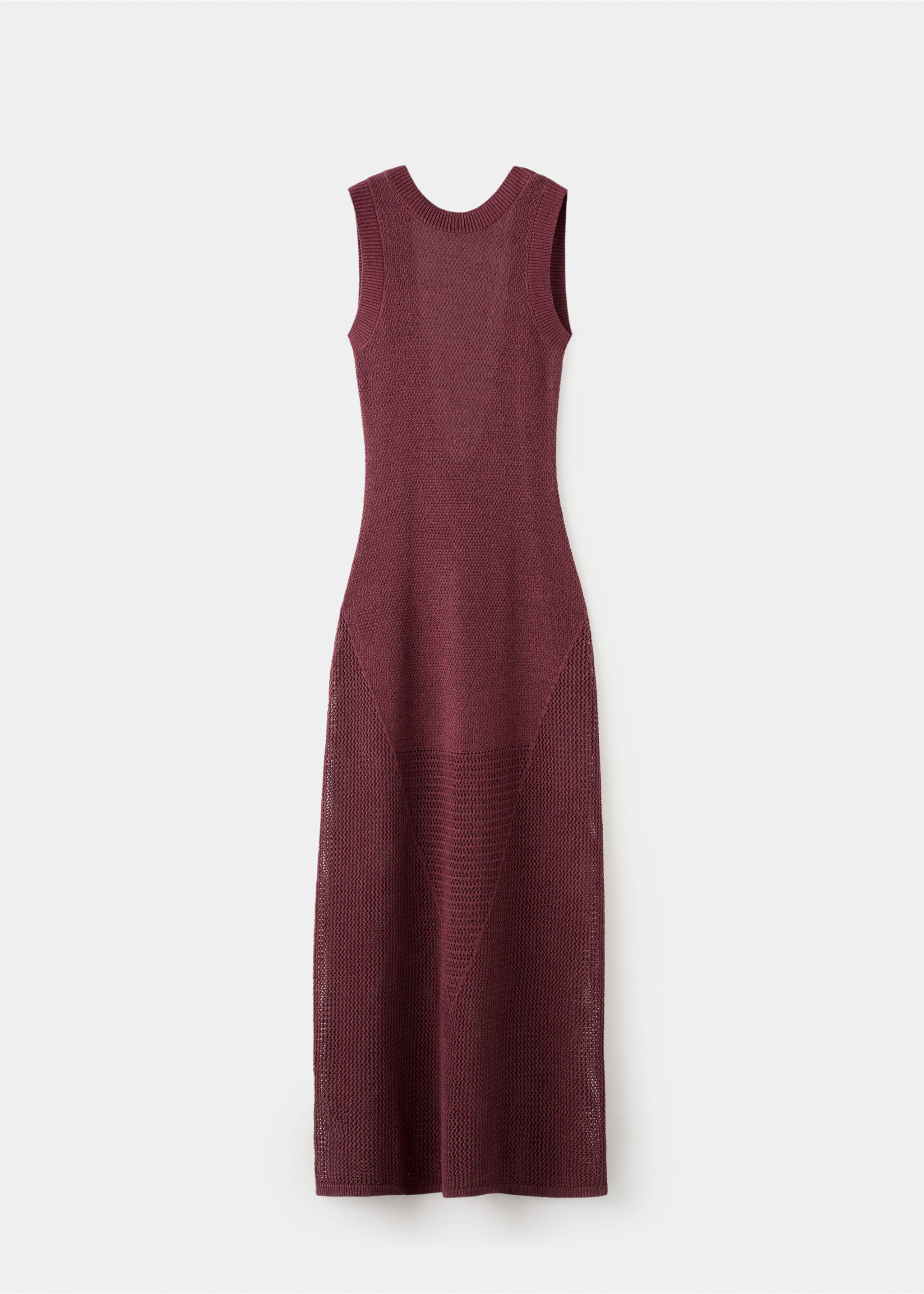 Robe maille crochet - Article sans modèle, Bordeaux. Ref: 27023322-00.