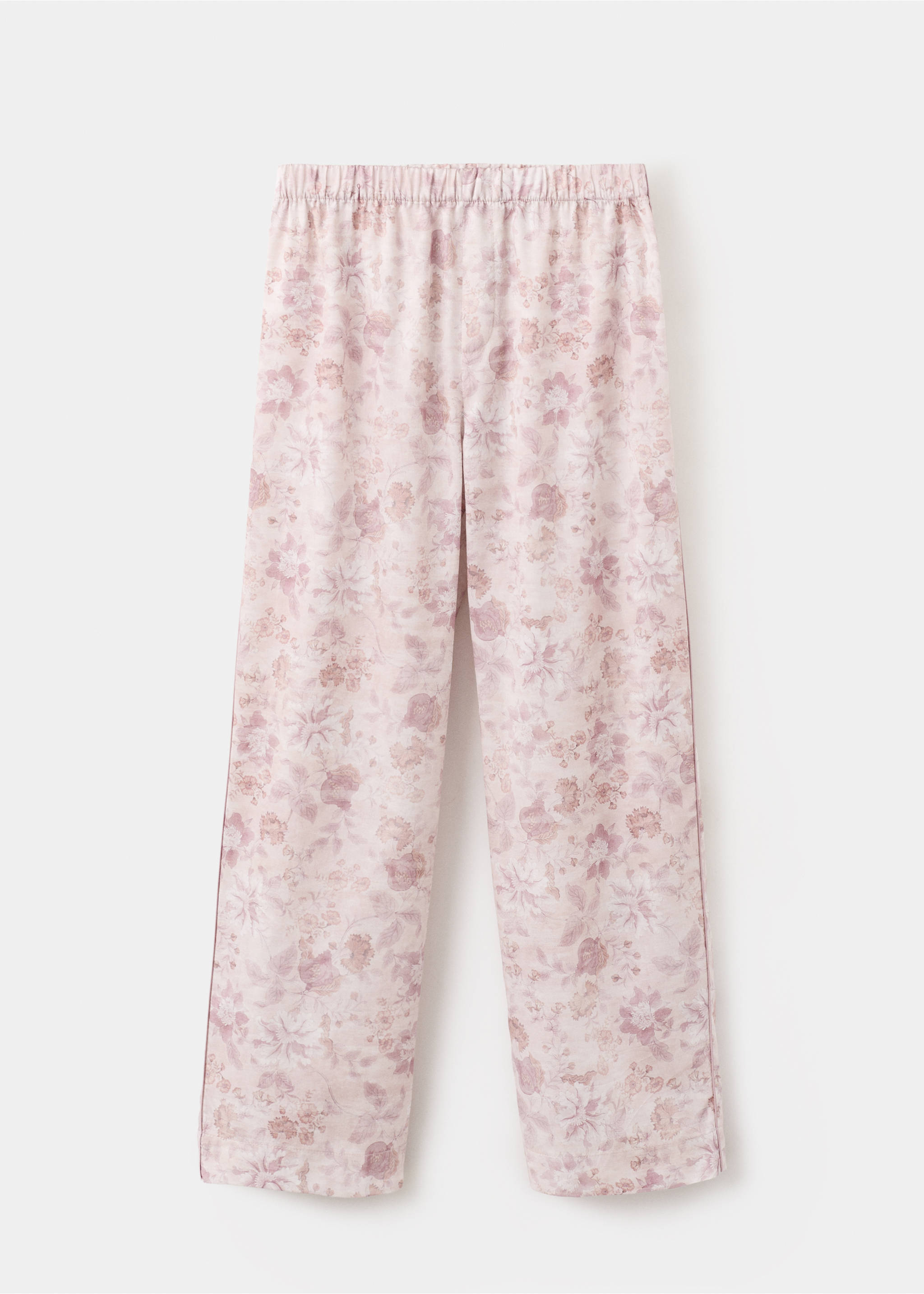 Printed trousers with piping - Article without model, Pink. Ref: 27023324-00.