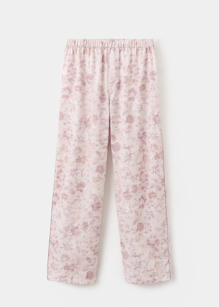 Printed trousers with piping — Pink