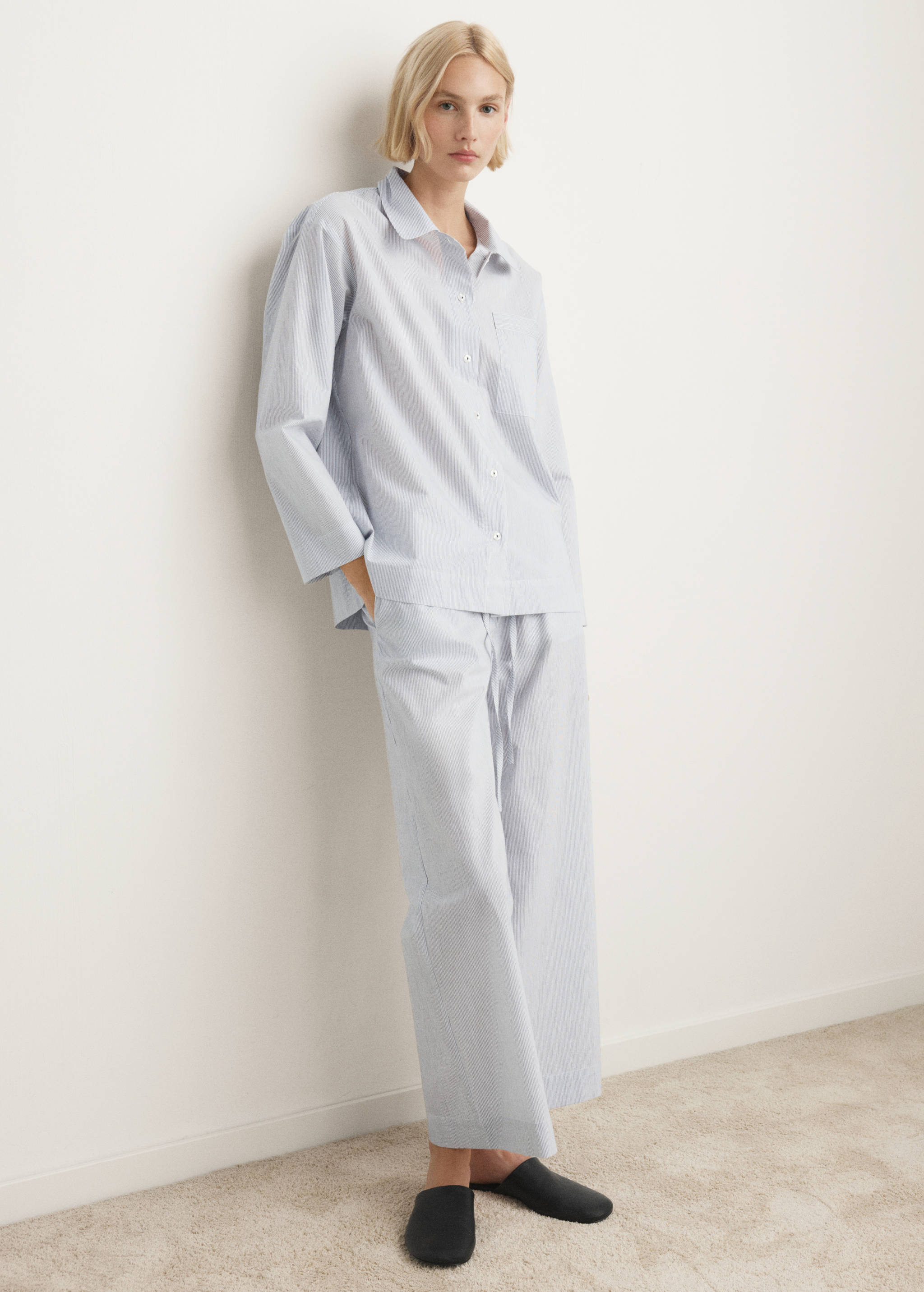 Pantalon pyjama coton rayures - Plan général