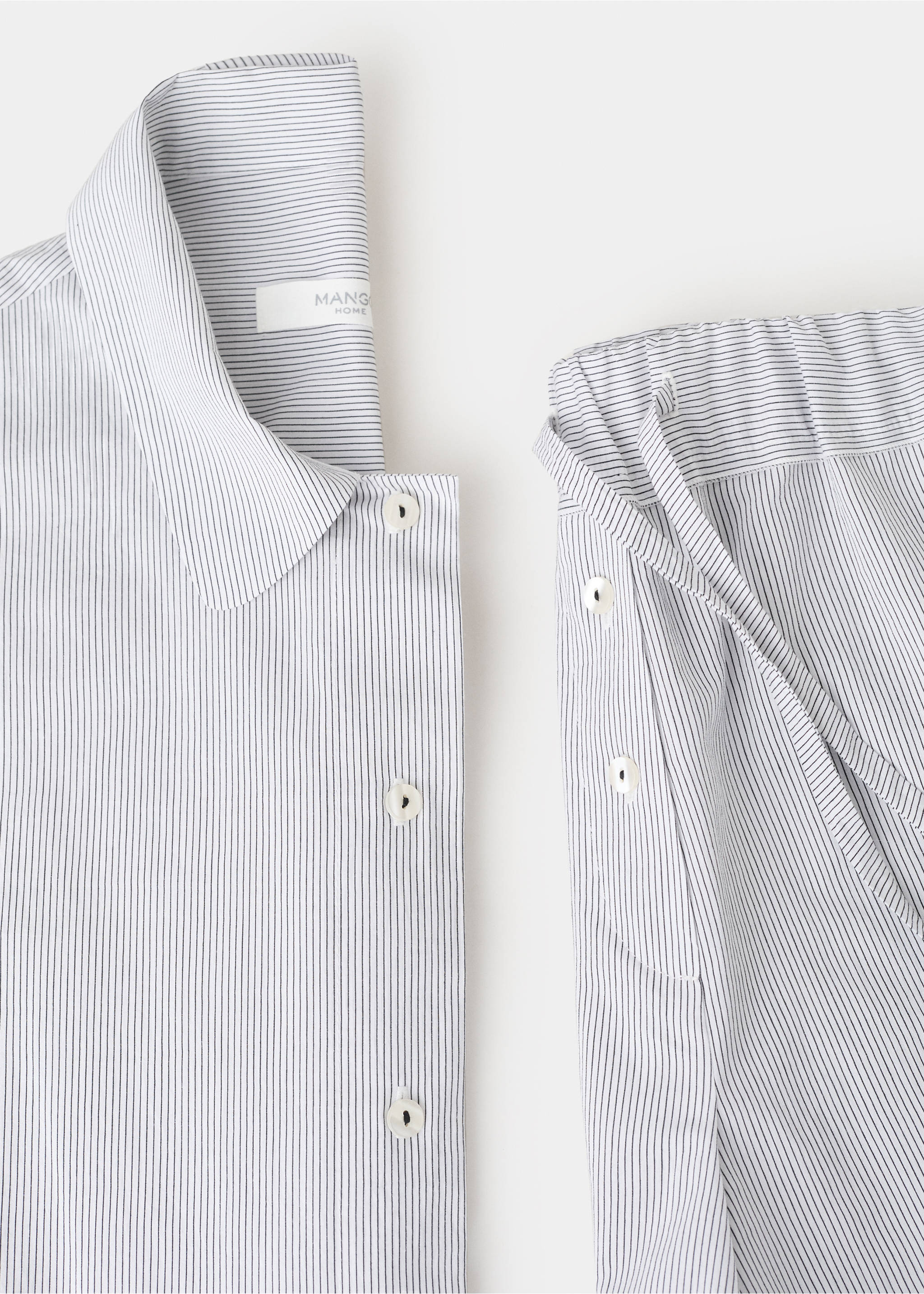 Pantalon pyjama coton rayures - Détail de l'article 0, Blanc. Ref: 27023325-00.