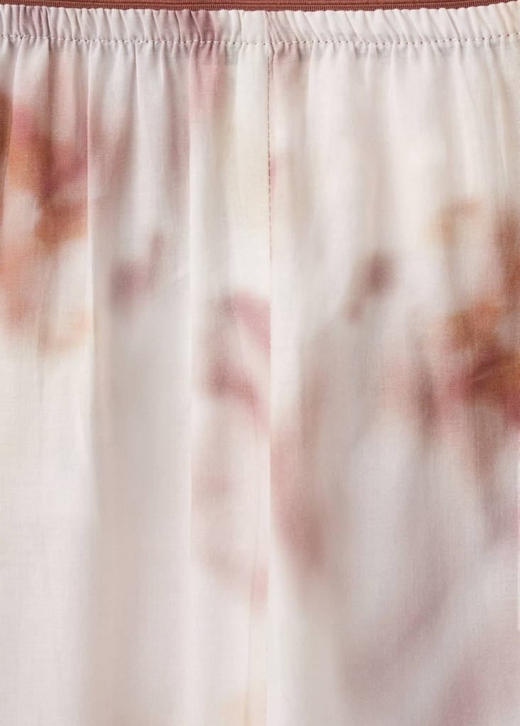 Watercolour print cotton pyjama bottoms — Brown
