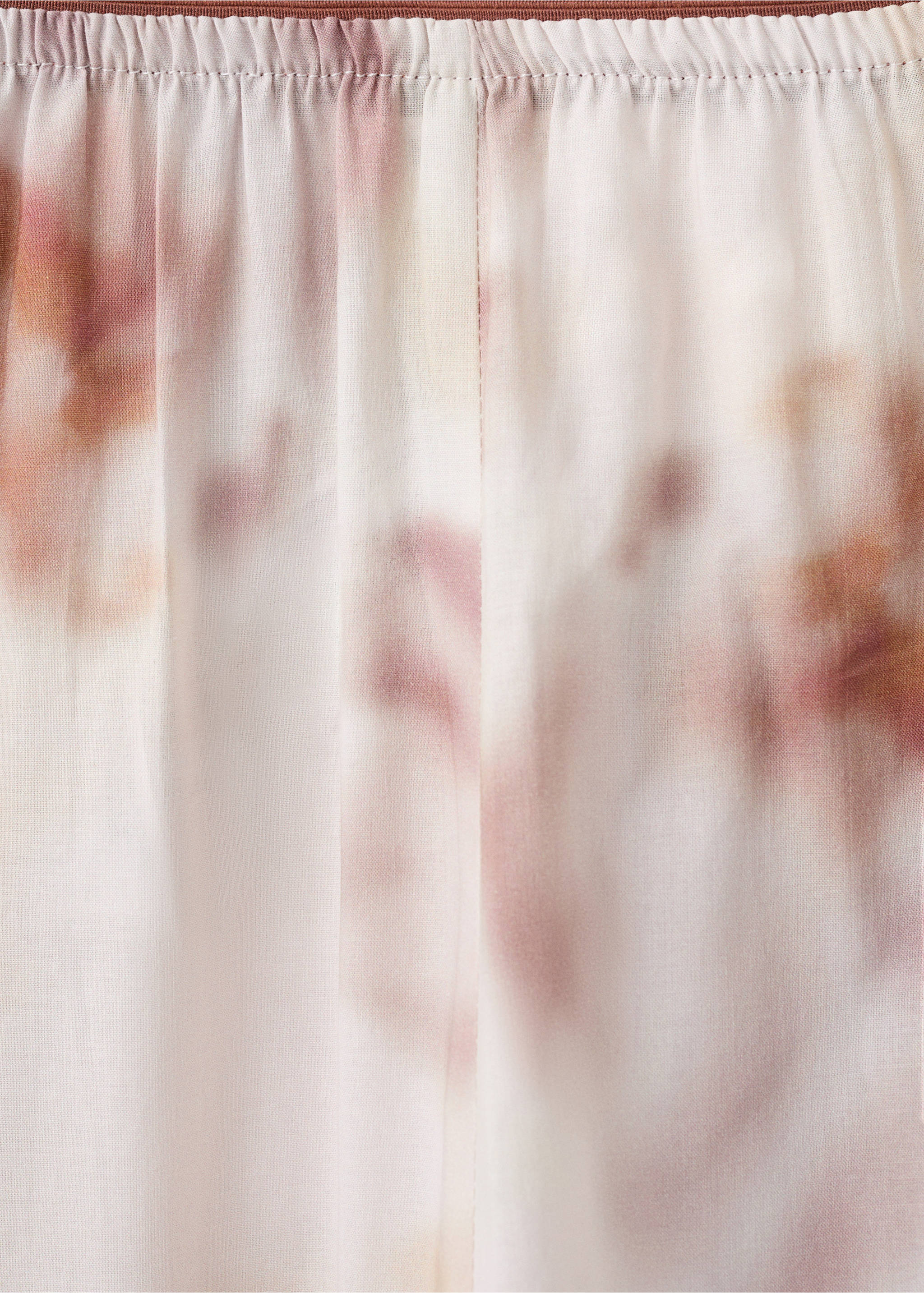 Watercolour print cotton pyjama bottoms - Details of the article 8, Brown. Ref: 27023326-00.