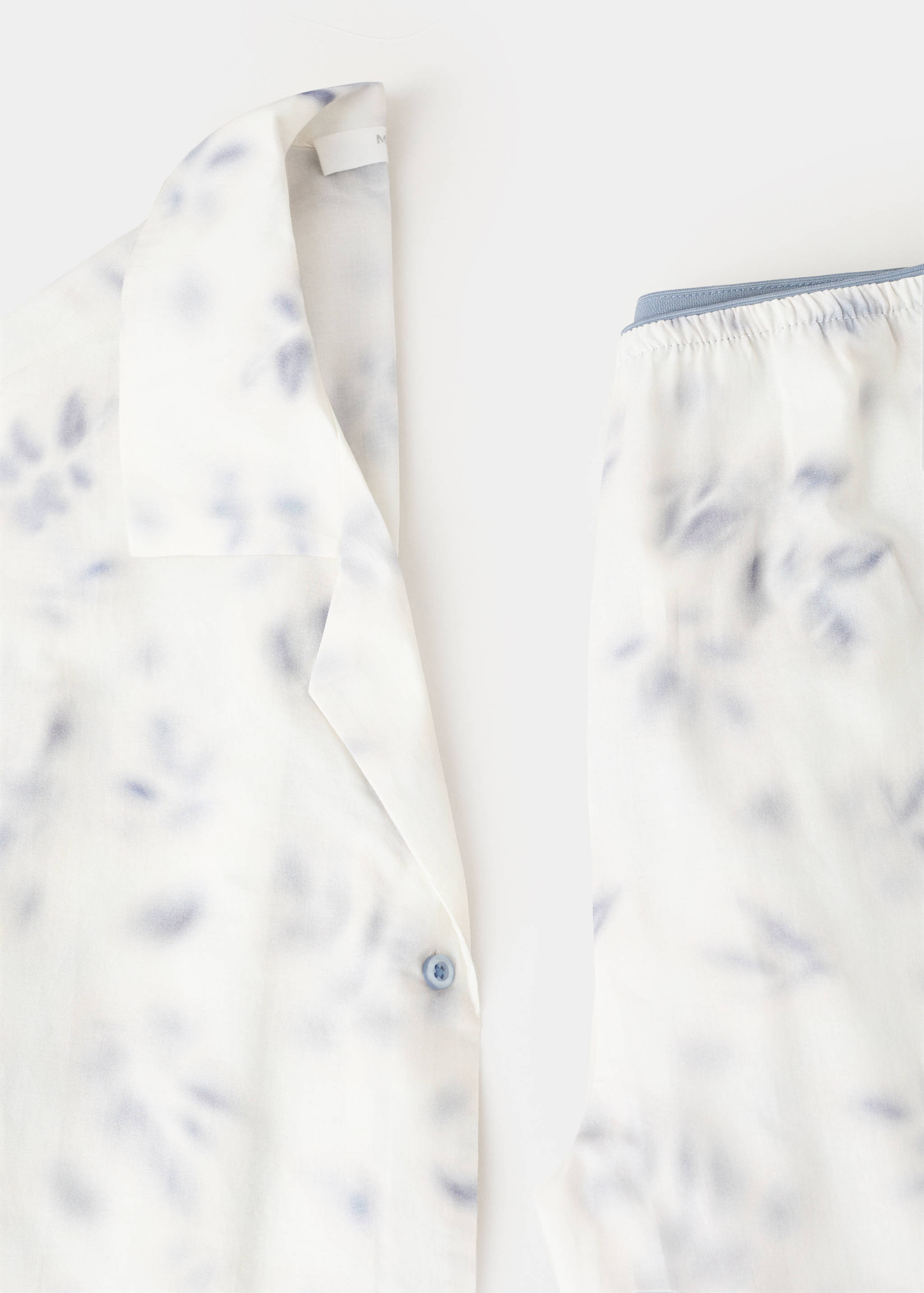 Watercolour print cotton pyjama bottoms - Details of the article 0
