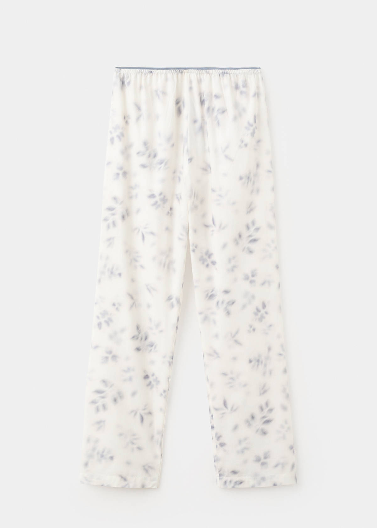 Watercolour print cotton pyjama bottoms — Ink Blue