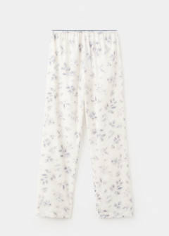 Watercolour print cotton pyjama bottoms — Ink Blue 6