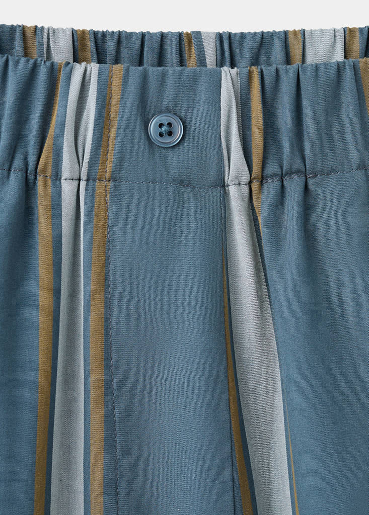 Striped pajama trousers — Turquoise