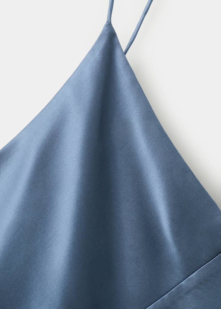 Silk pyjama top — Blue