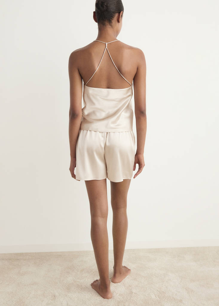 Silk pyjama shorts — Light/Pastel Grey