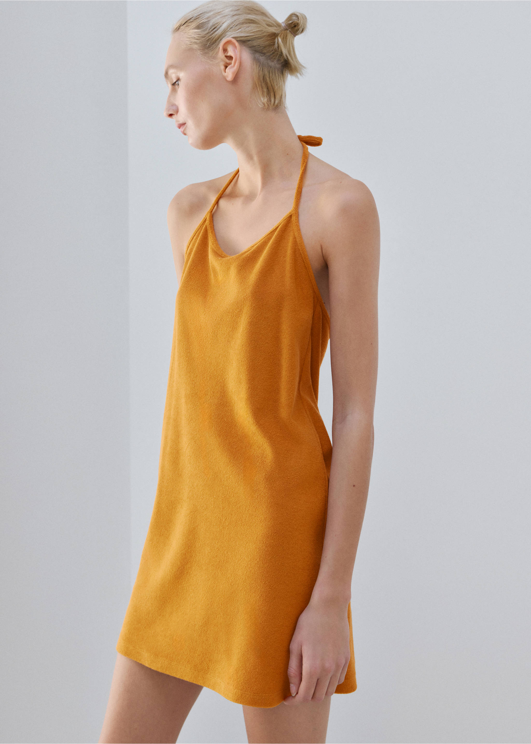 Terry cotton nightdress - Medium plane, Orange. Ref: 27023330-00.