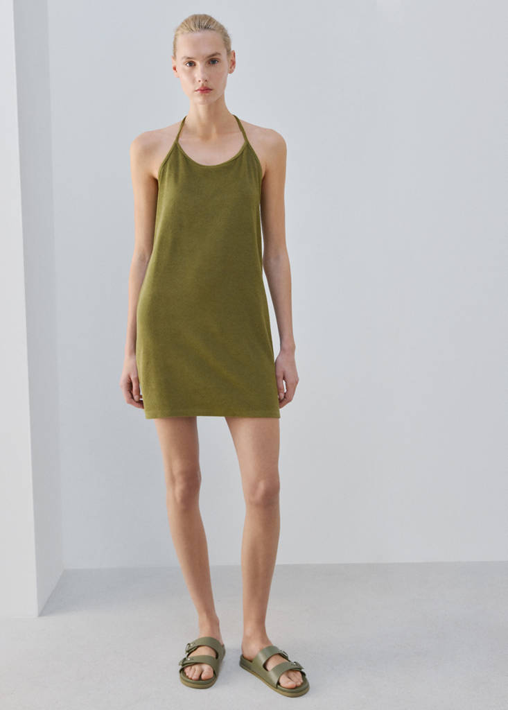 Terry cotton nightdress — Khaki