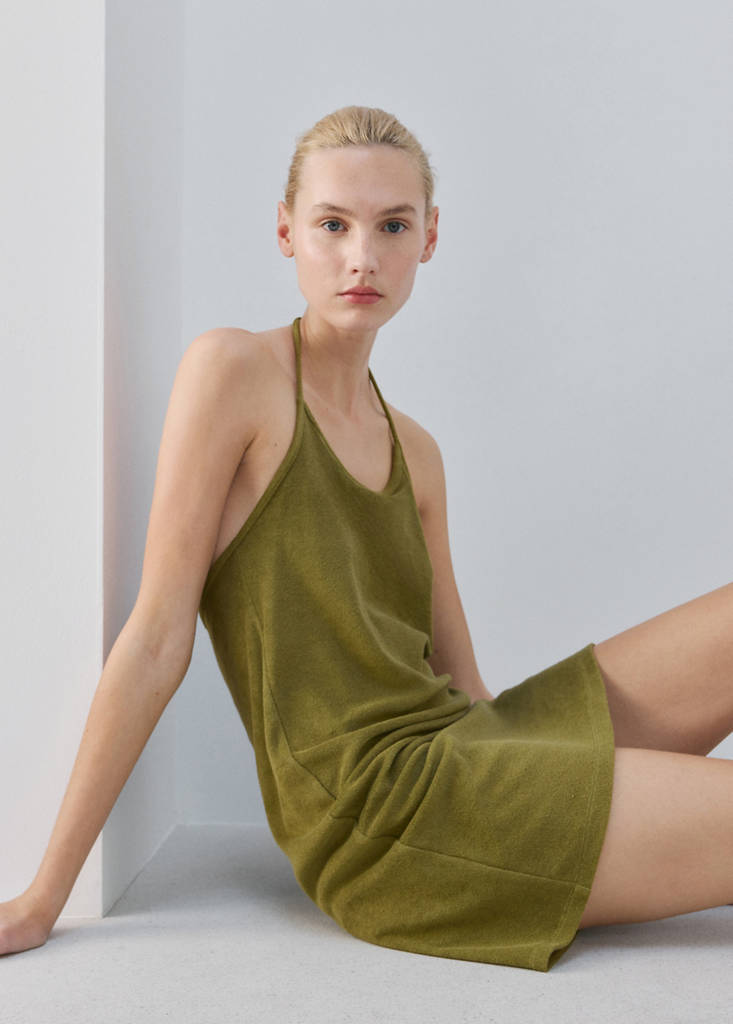 Terry cotton nightdress — Khaki