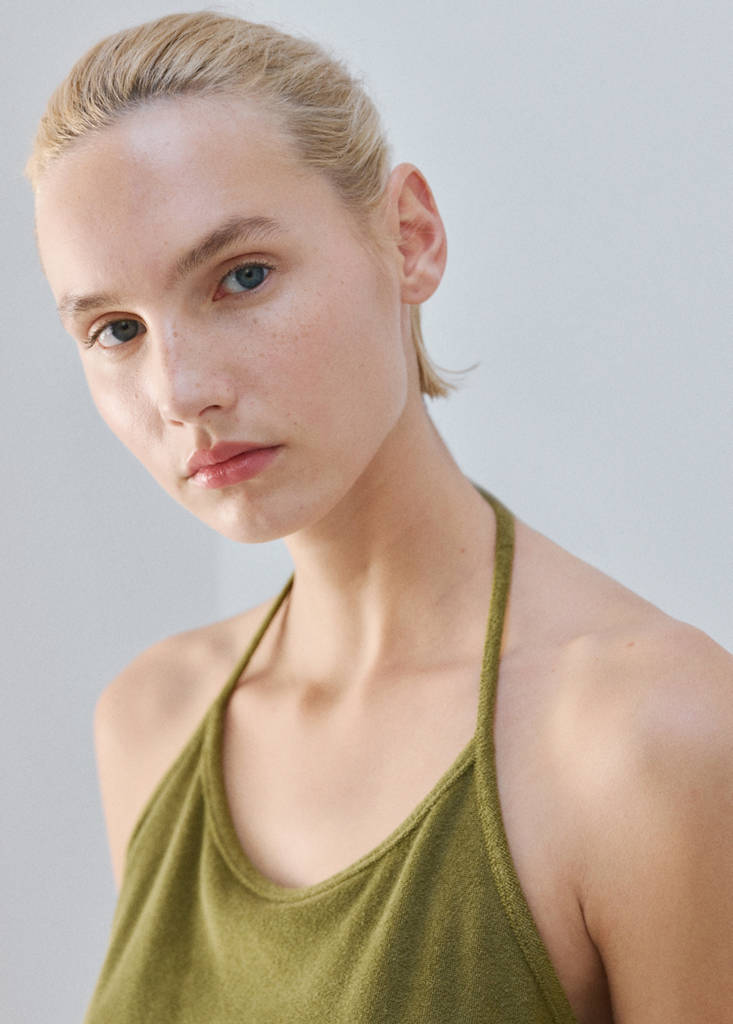 Terry cotton nightdress — Khaki