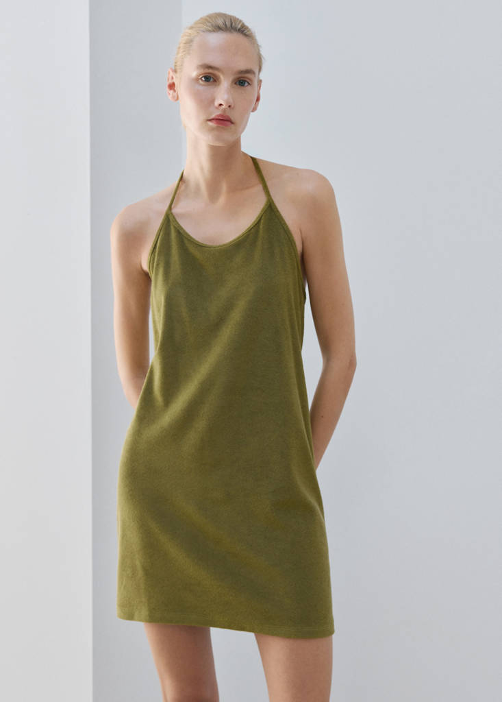 Terry cotton nightdress — Khaki