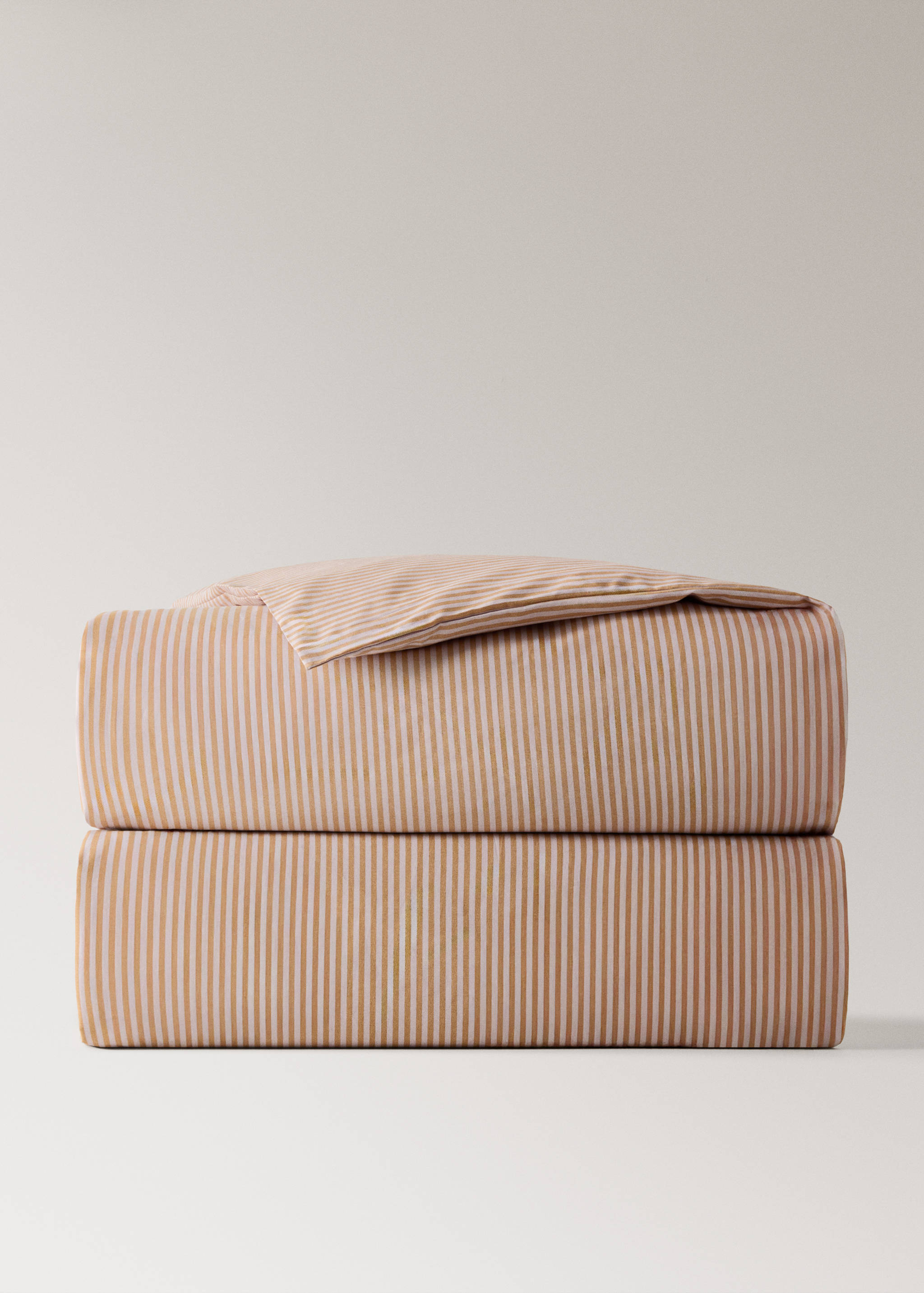 Bettbezug aus Baumwollperkal mit kleinem Streifenmuster für Bett 150/160 cm - Artikel ohne Model