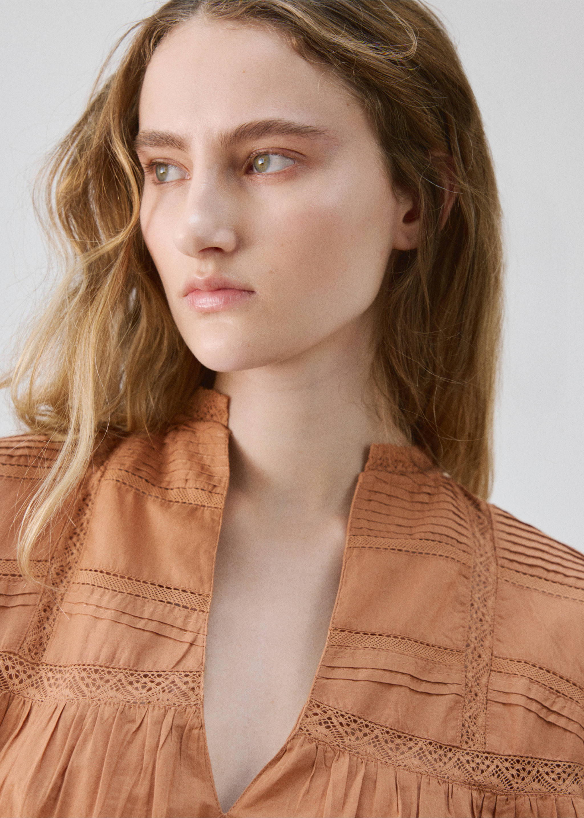 100% cotton nightdress - Details of the article 1, Copper. Ref: 27023333-00.