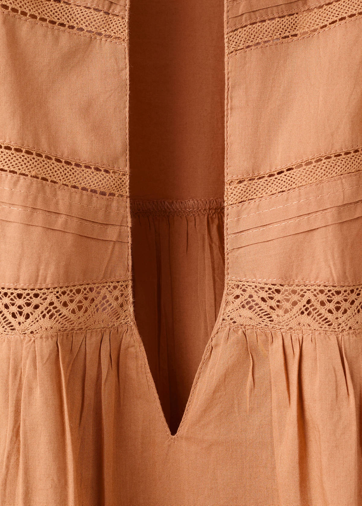 Cotton nightgown with openwork details — Copper