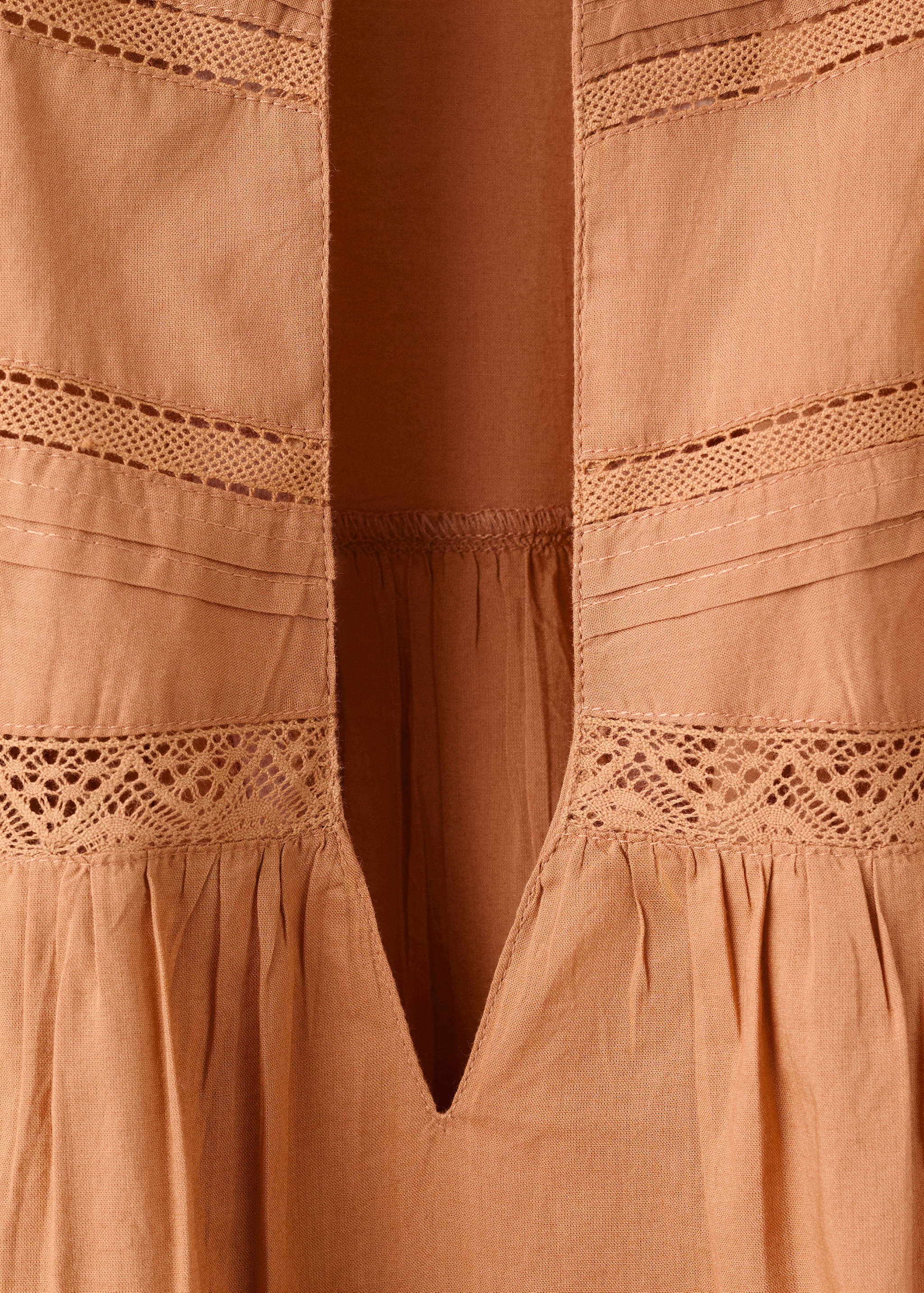 Cotton nightgown with openwork details - Details of the article 8