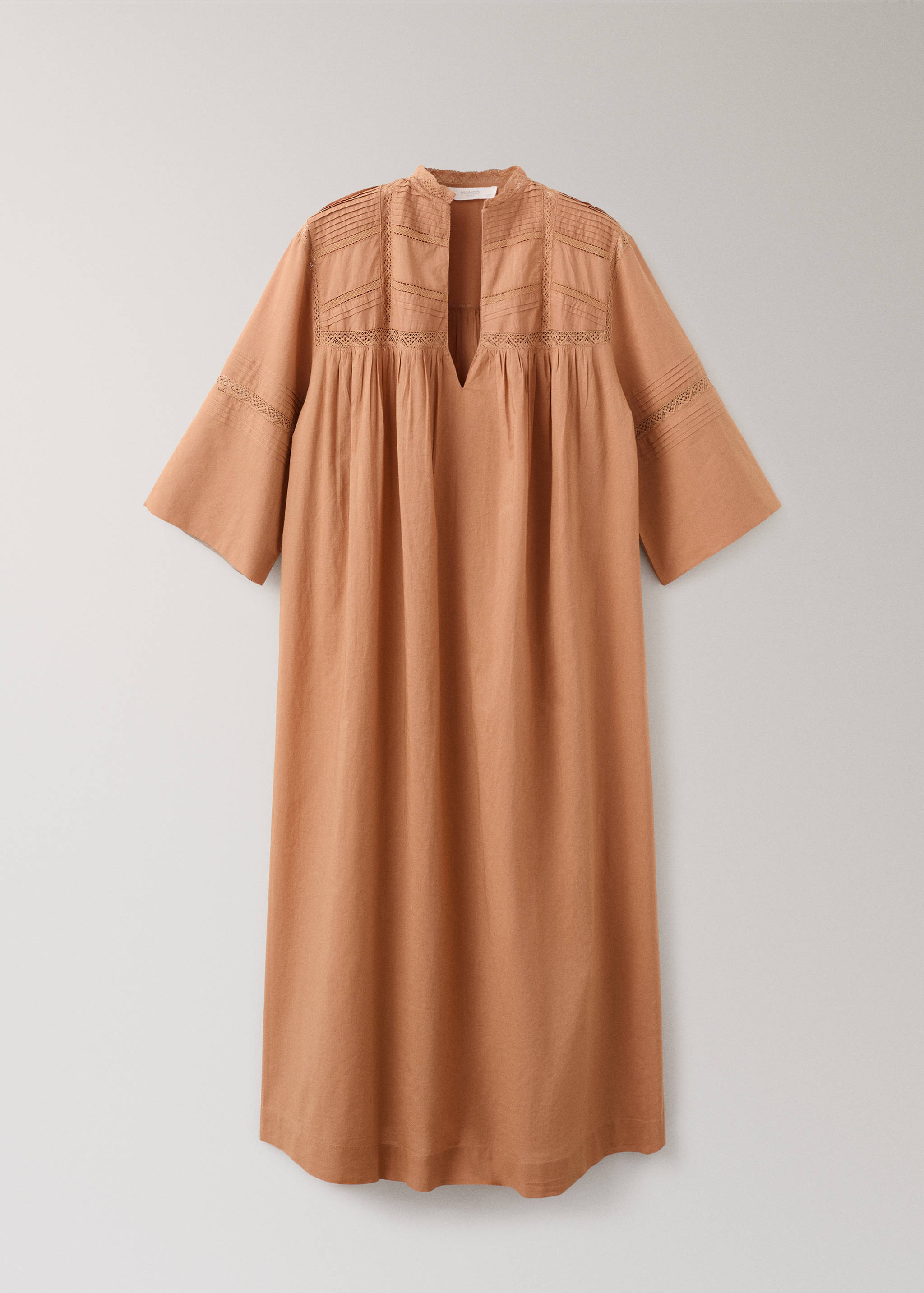 Cotton nightgown with openwork details - Article without model, Copper. Ref: 27023333-00.