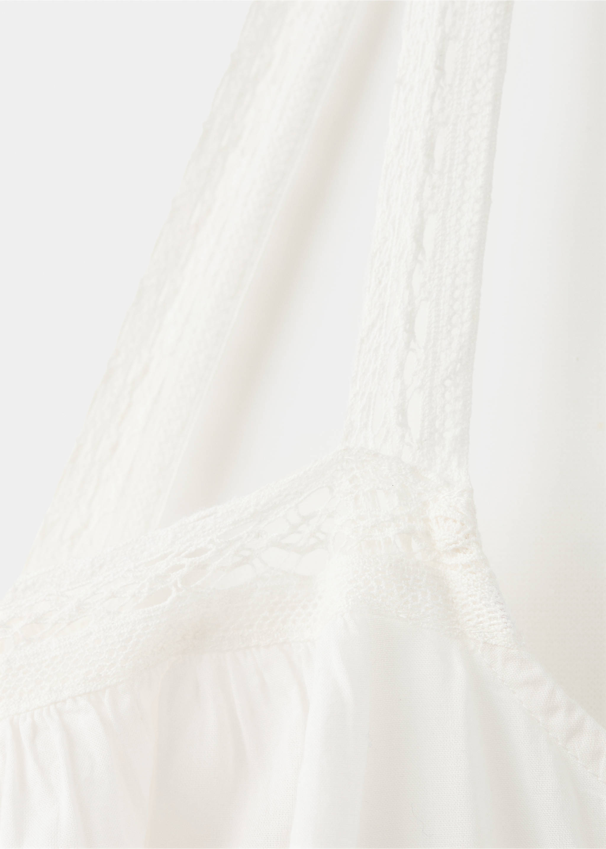 Cotton lace nightgown - Details of the article 0, White. Ref: 27023335-00.