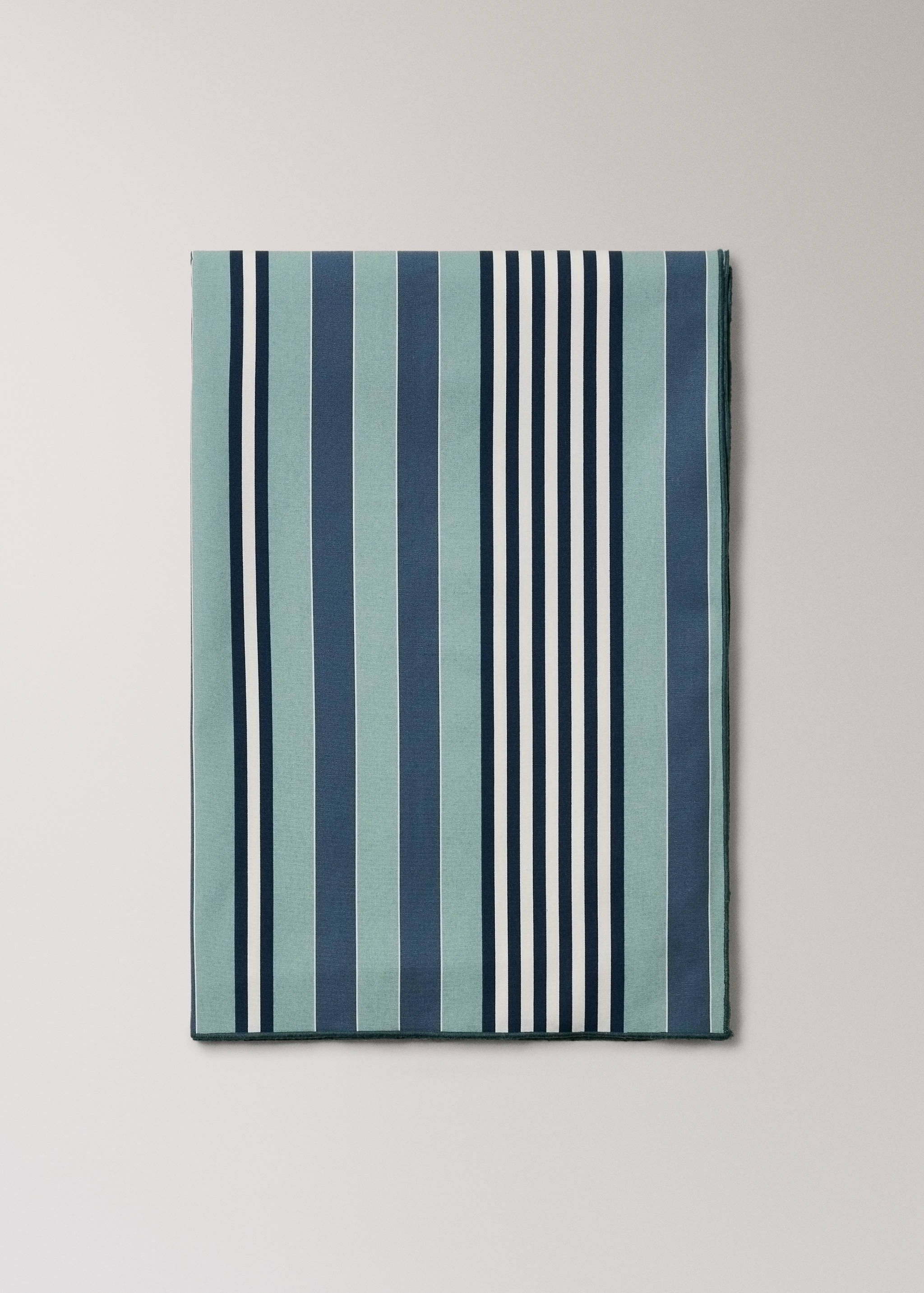 Nappe enduite 100 % coton à rayure imprimée 2 à 4 convives - Article sans modèle