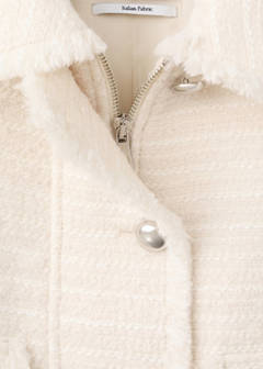 Tweed jacket with notched lapel collar — Ecru 10