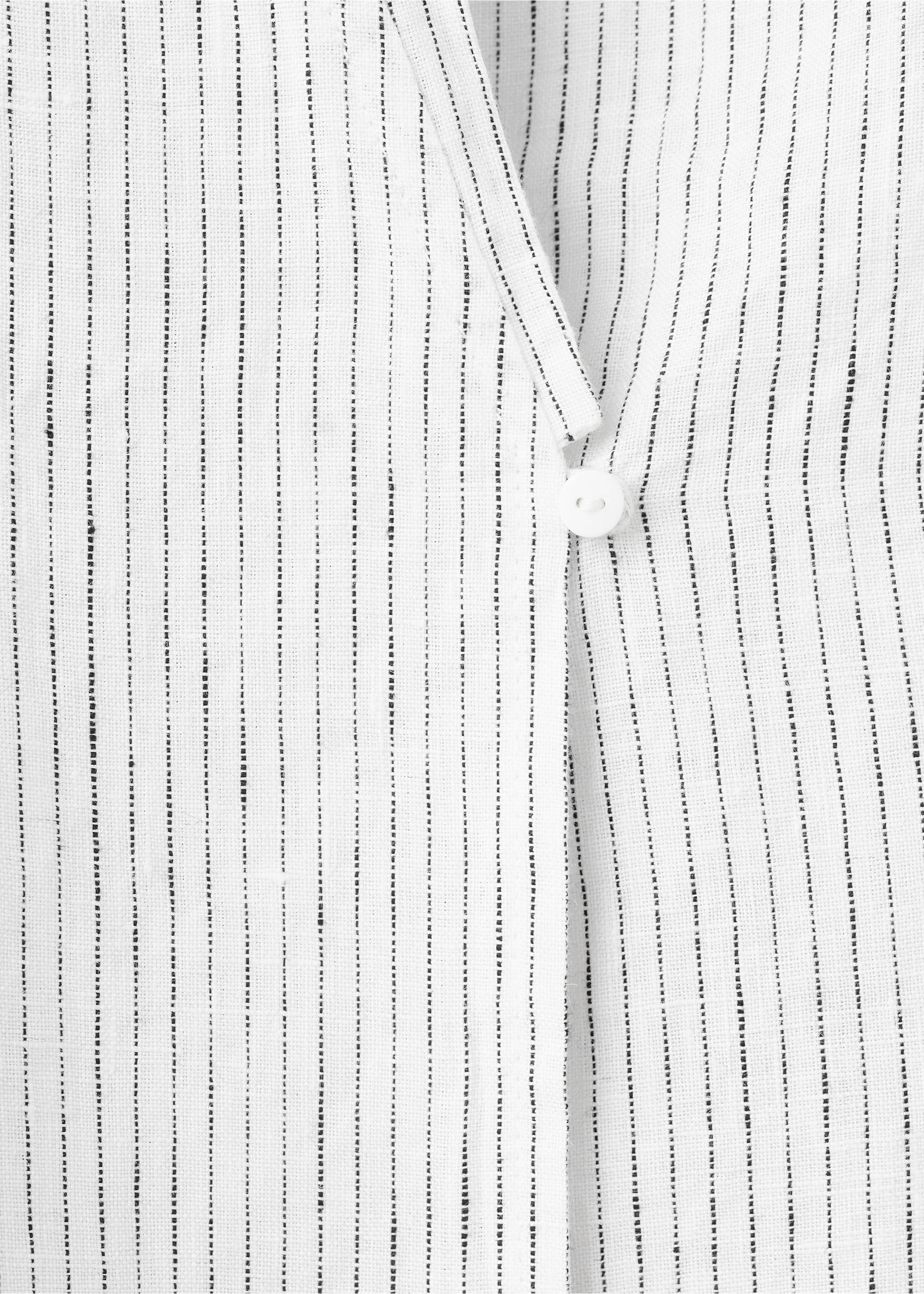 Chemise pyjama lin à rayures et manches longues - Détail de l'article 0, Blanc. Ref: 27023338-00.