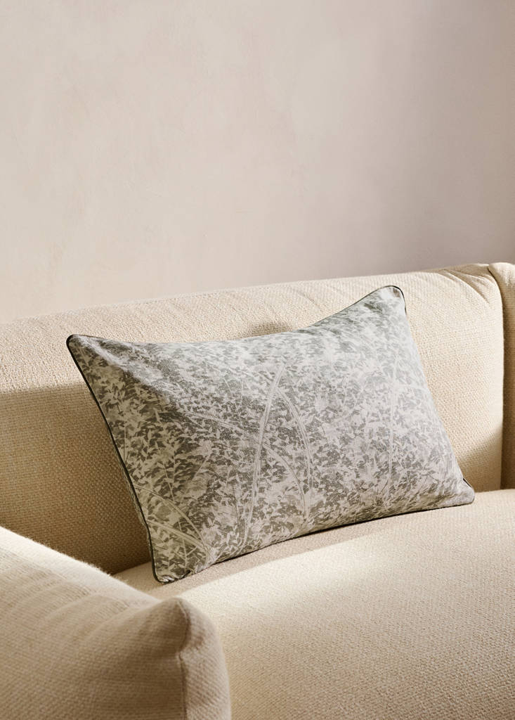 Printed linen cushion cover 40x60 cm — Medium Brown