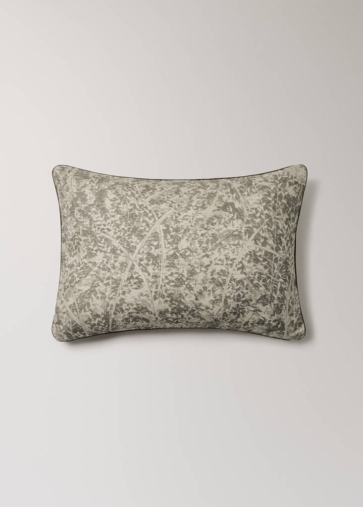 Printed linen cushion cover 40x60 cm — Medium Brown