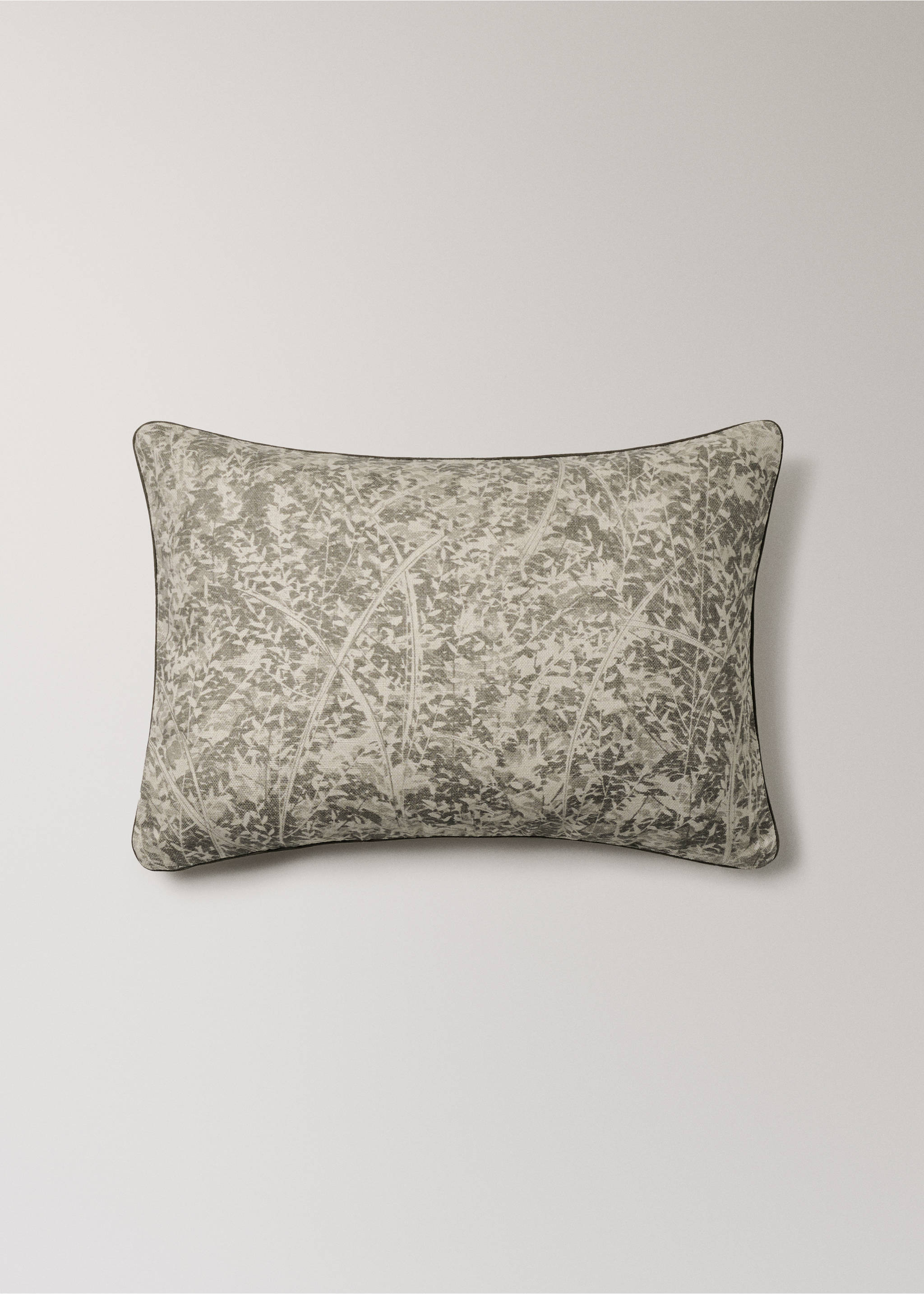 Linen printed cushion cover 40x60cm - Article without model, Medium Brown. Ref: 27023343-00.
