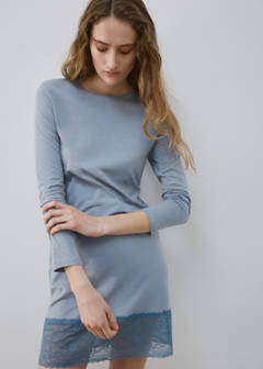 Embroidered detail nightdress — Blue 1