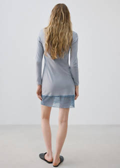 Embroidered detail nightdress — Blue 3