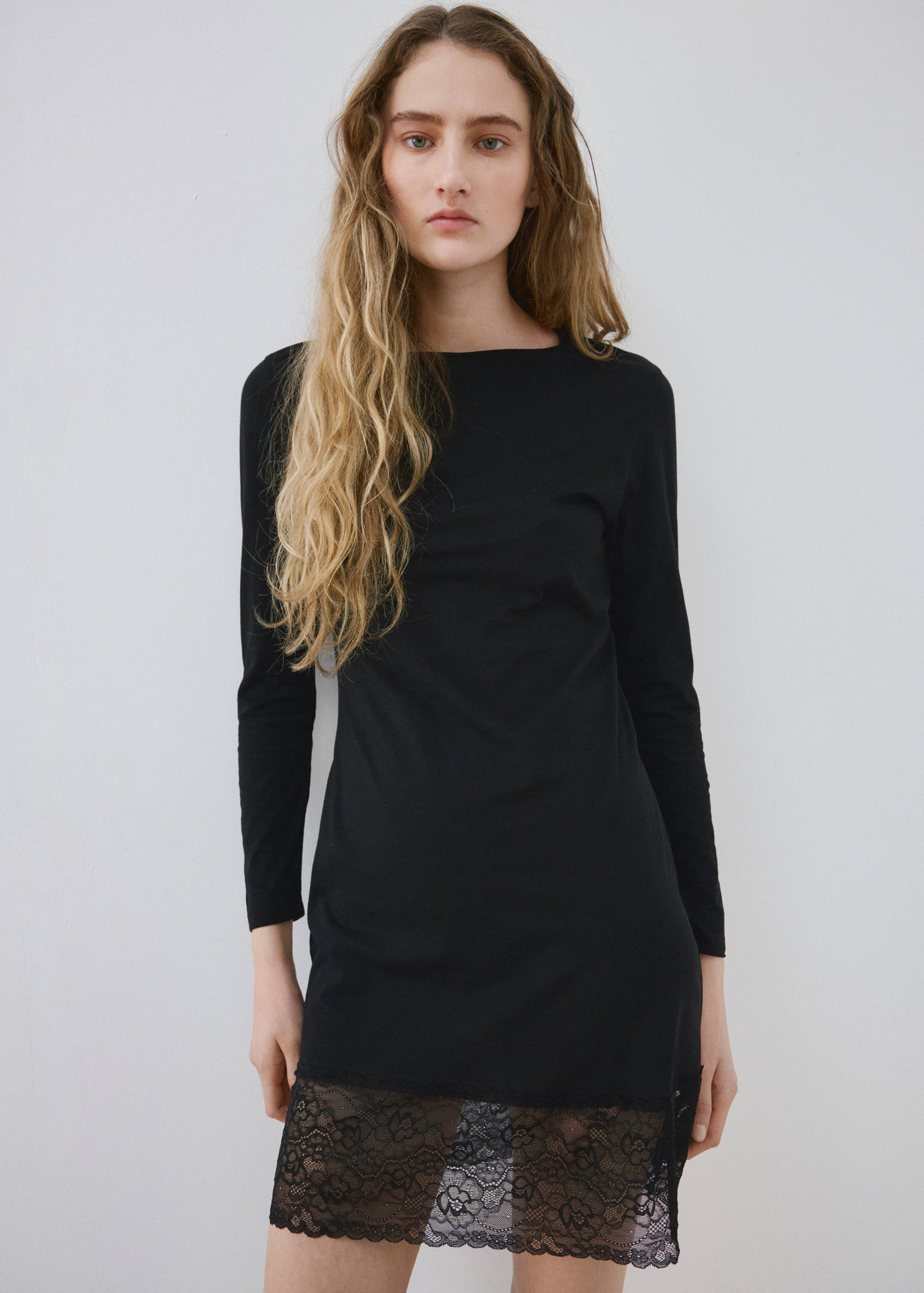 Embroidered detail nightdress - Medium plane