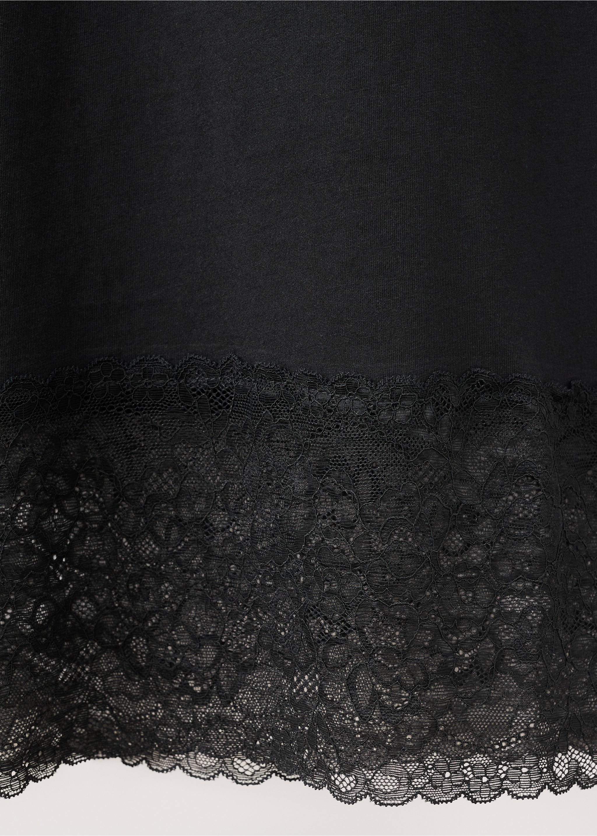 Embroidered detail nightdress - Details of the article 8, Black. Ref: 27023344-00.